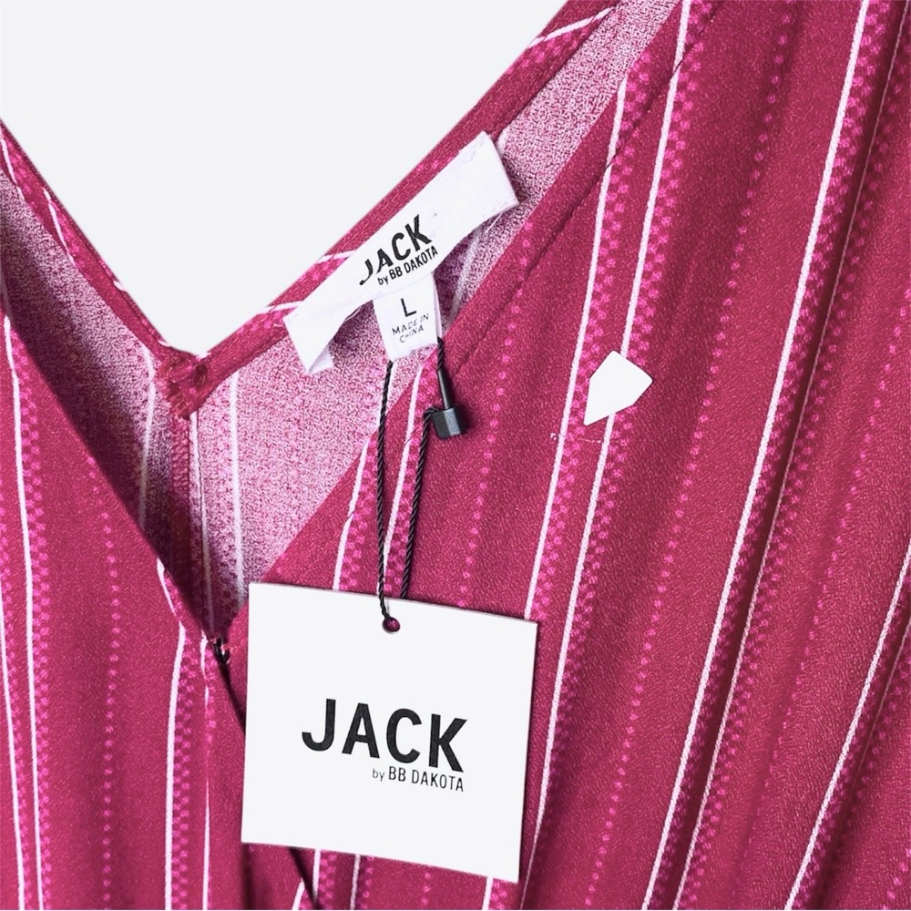 JACK by BB DAKOTA NWT It Takes All Stripes Wide Leg Jumpsuit - Red - Size L - Picture 4 of 6